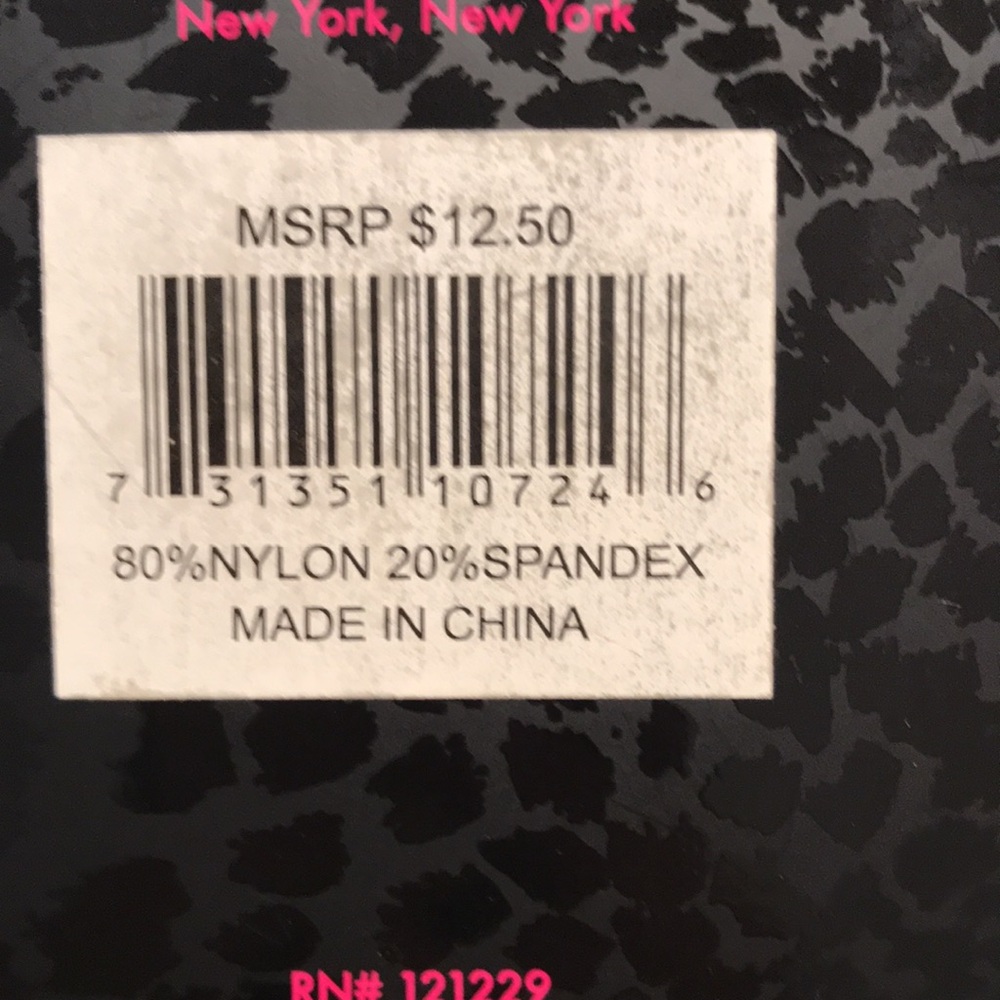 Steve Madden Black Nylon Footless Tights One Size - Picture 3 of 3